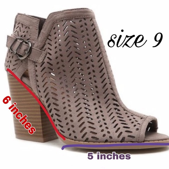 “Michelle” Taupe Peep Toe Ankle Booties - Picture 5 of 5